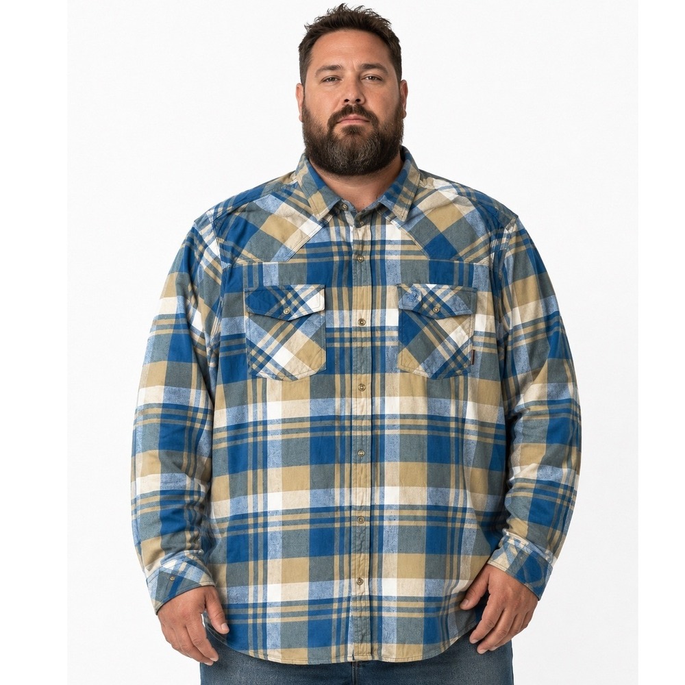 Legendary Whitetails Western Flannel Plaid Shirt 2XT Tall Snap Button Corduroy